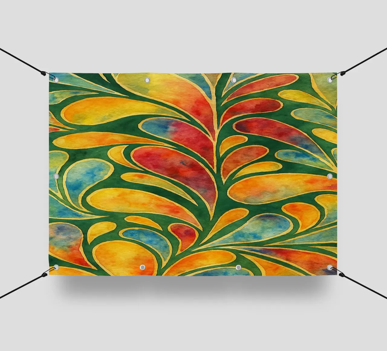 leafage disegno astratto ilustrazione telo in pvc da Permatax