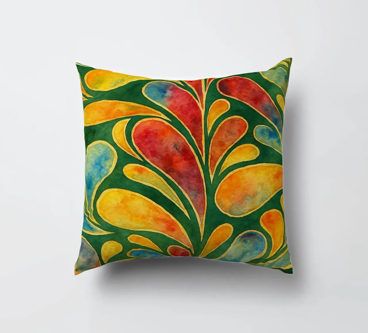 leafage abstract drawing ilustration decorative cushion by Permatax