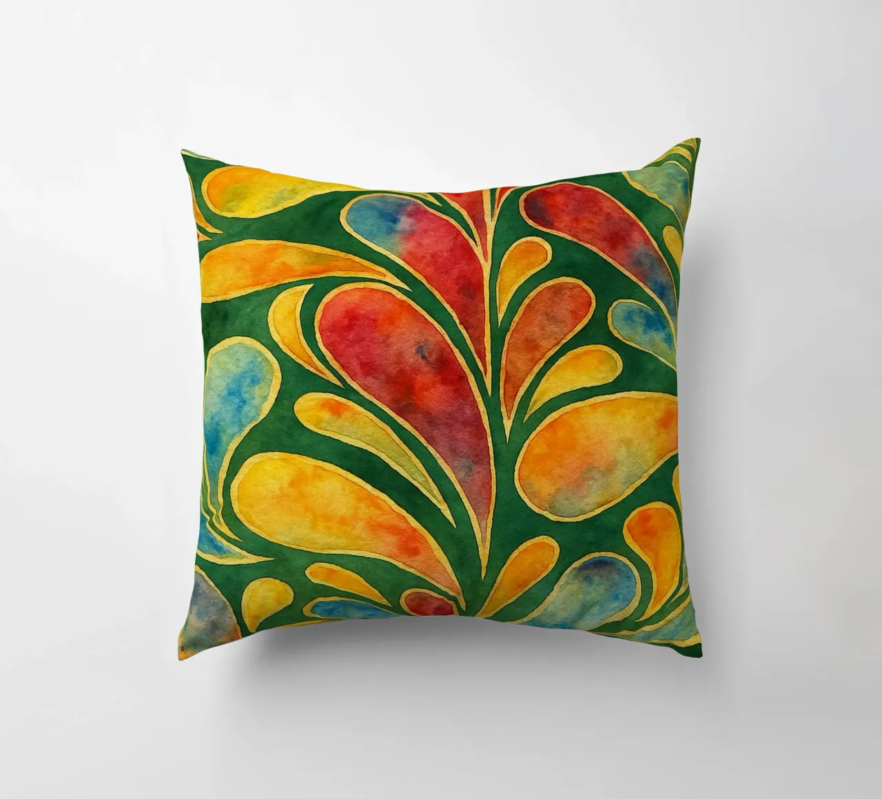 leafage abstract drawing ilustration decorative cushion by Permatax