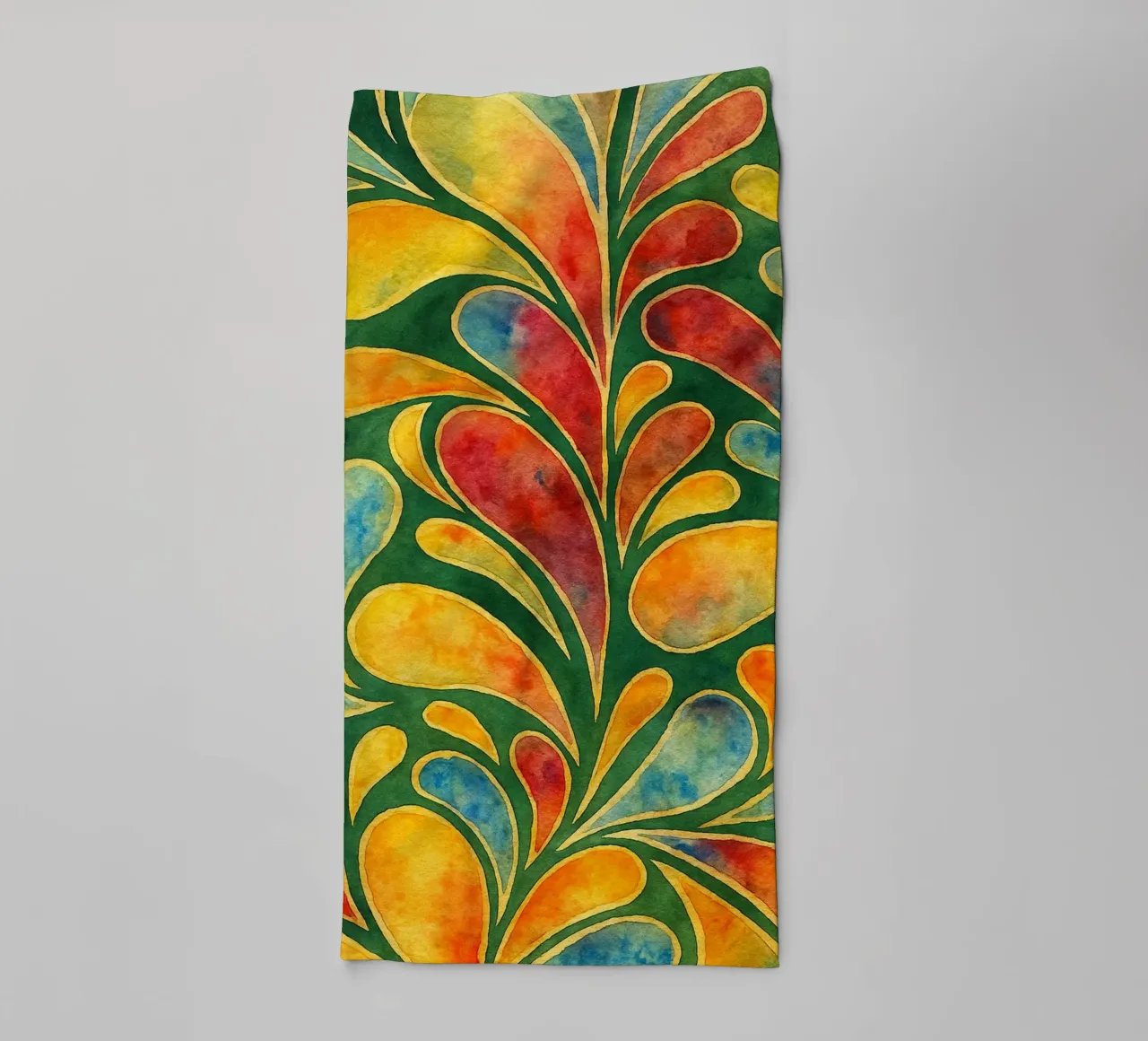 gebladerte abstracte tekening ilustratie badhanddoek van Permatax