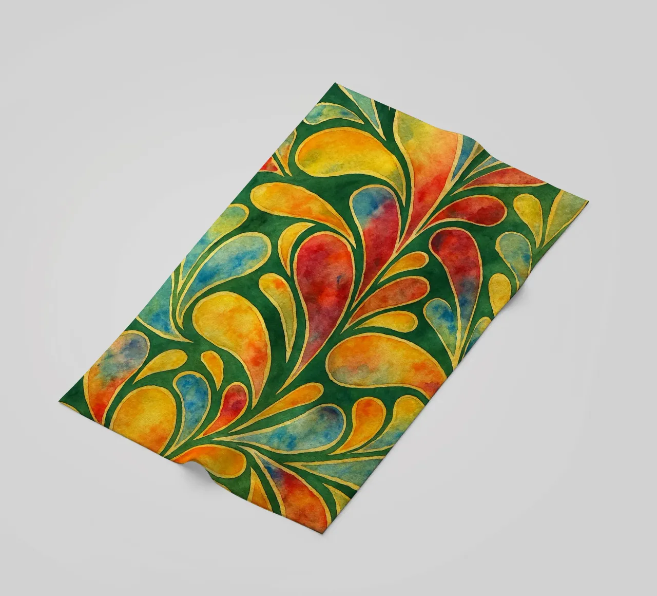 gebladerte abstracte tekening ilustratie strandhanddoek van Permatax