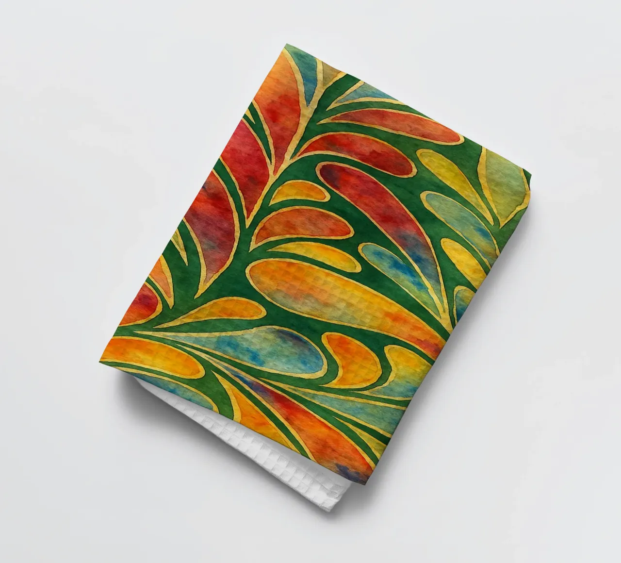 gebladerte abstracte tekening ilustratie theedoek van Permatax