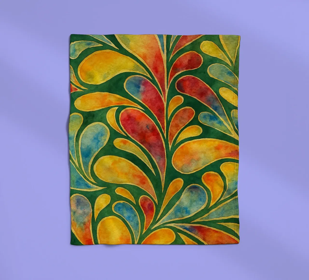gebladerte abstracte tekening ilustratie fleecedeken van Permatax