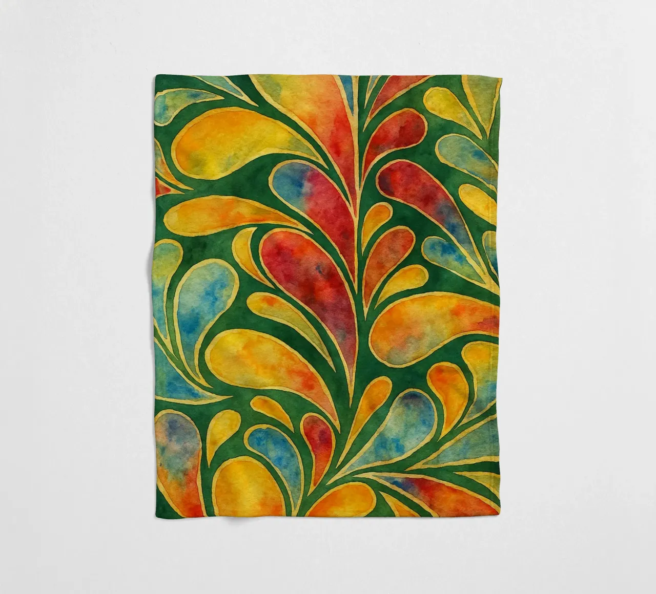 gebladerte abstracte tekening ilustratie fleecedeken van Permatax