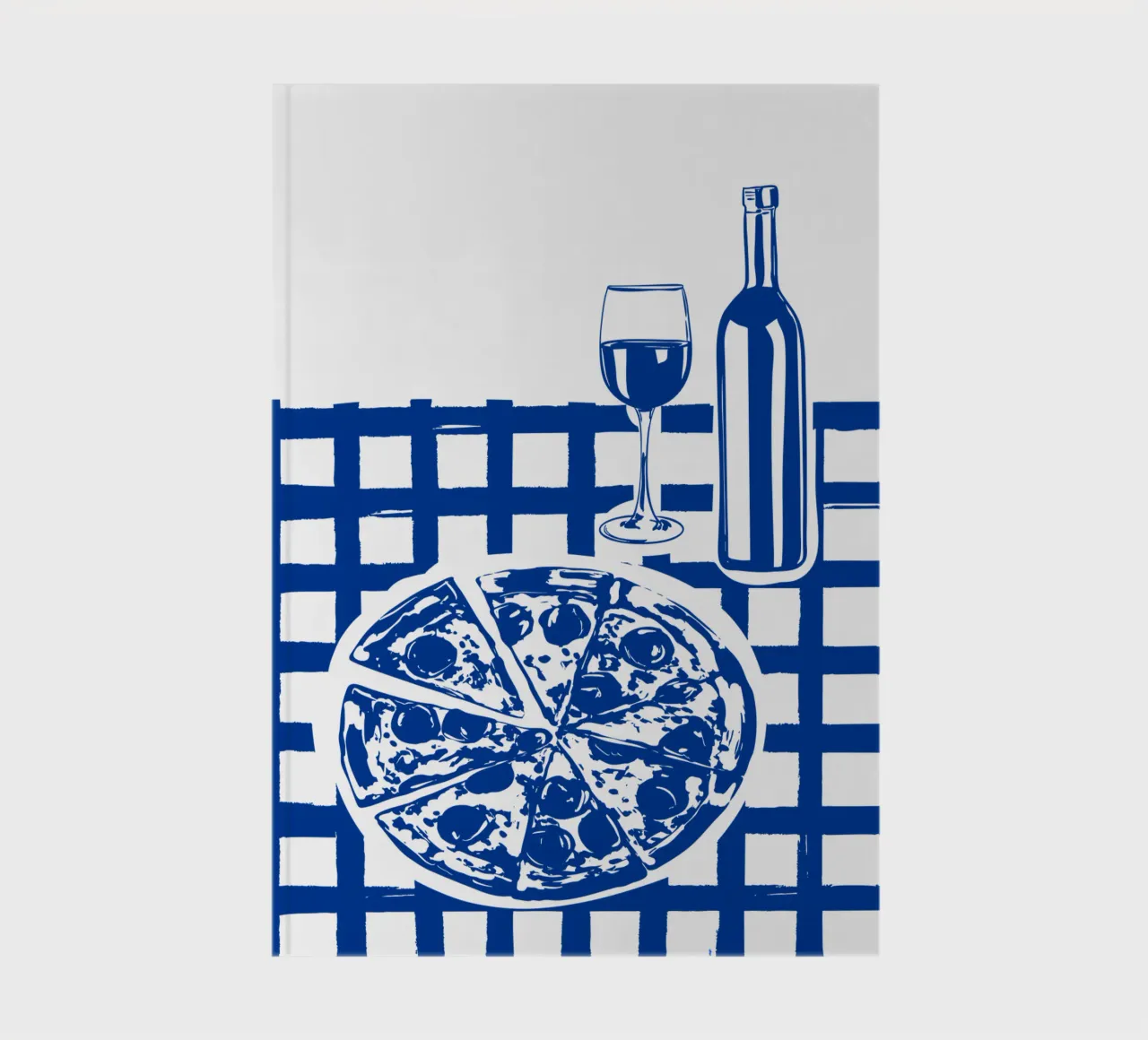 Pizza & Wine Party Doodle – Foodie Art Print notebook by EDMPROJECT