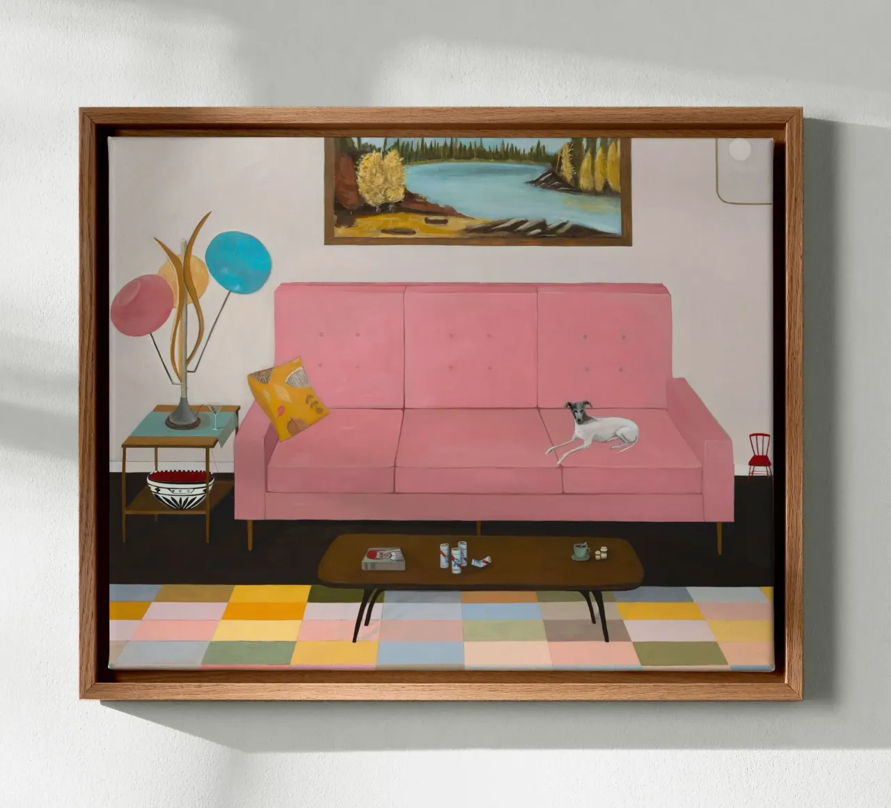 Divano rosa - Angela Burson tela con Cornice a cassetta da Seilerprints