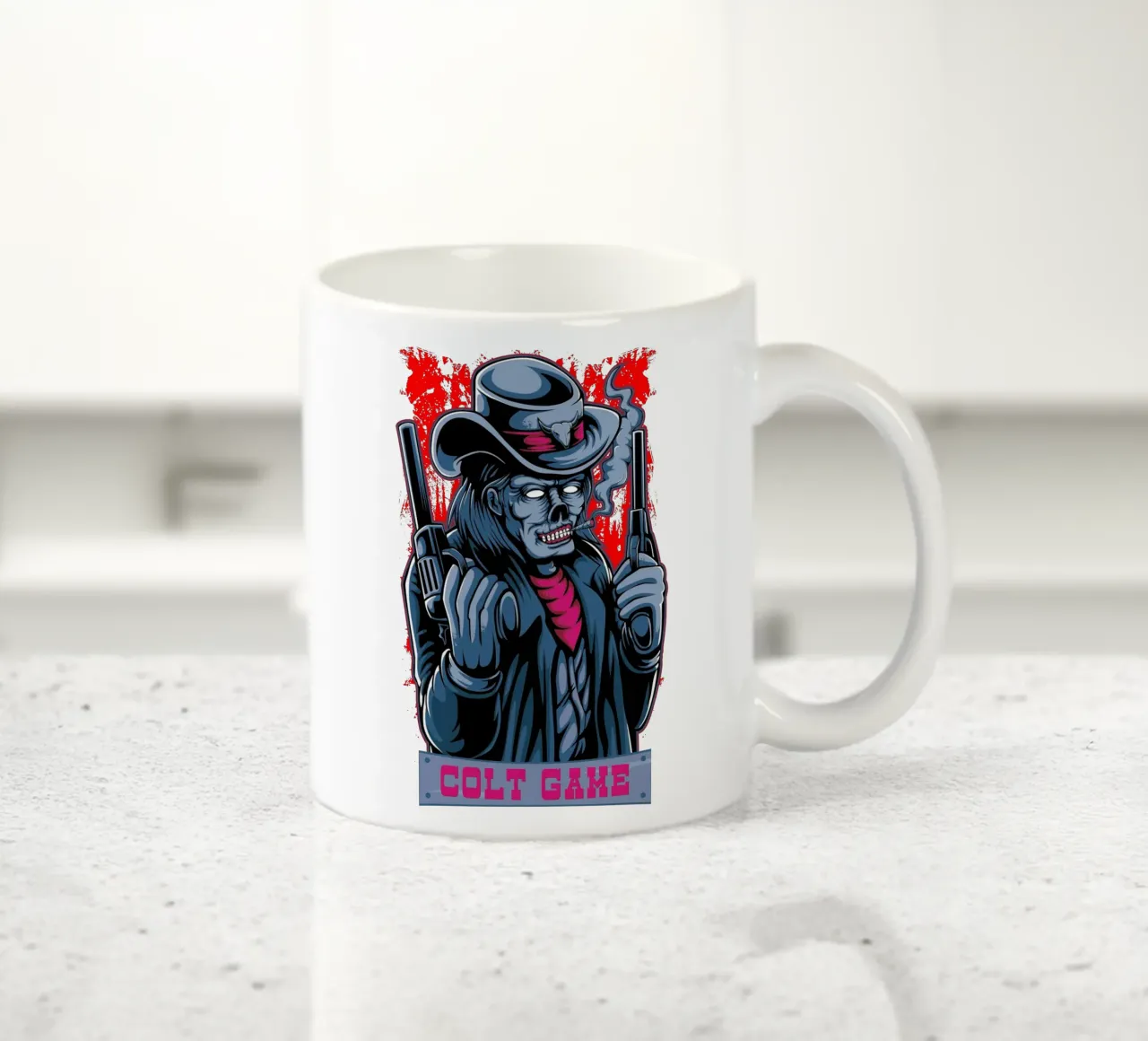 Illustrazione del gioco della Colt tazza in ceramica da Cute