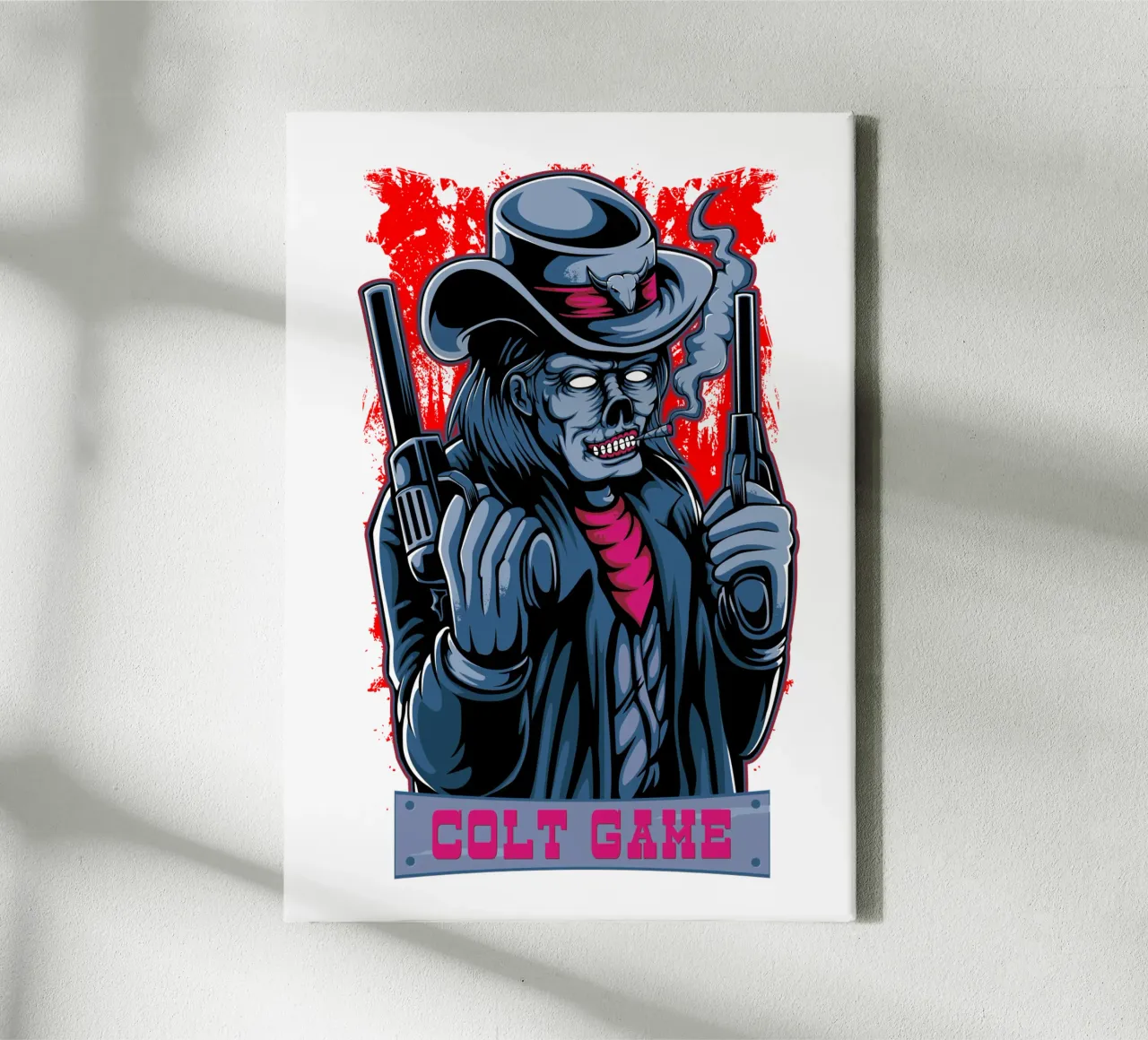 Colt-Spiel Illustration Leinwand mit Schattenfugenrahmen von Cute