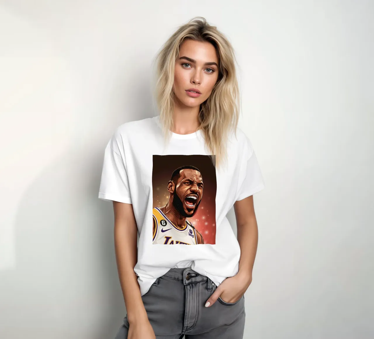 Lebron James portrait (1) t-shirt da Lembayung art