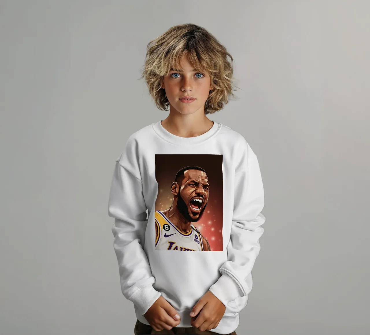 Lebron James portrait (1) felpa bambino da Lembayung art