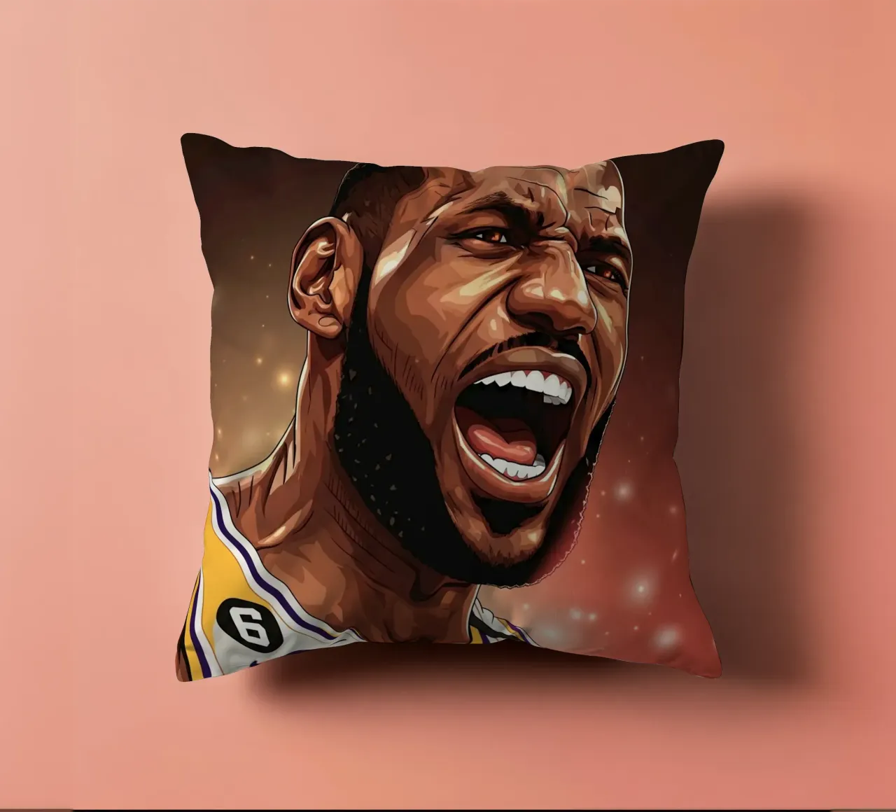 Lebron James portrait (1) cuscino da Lembayung art