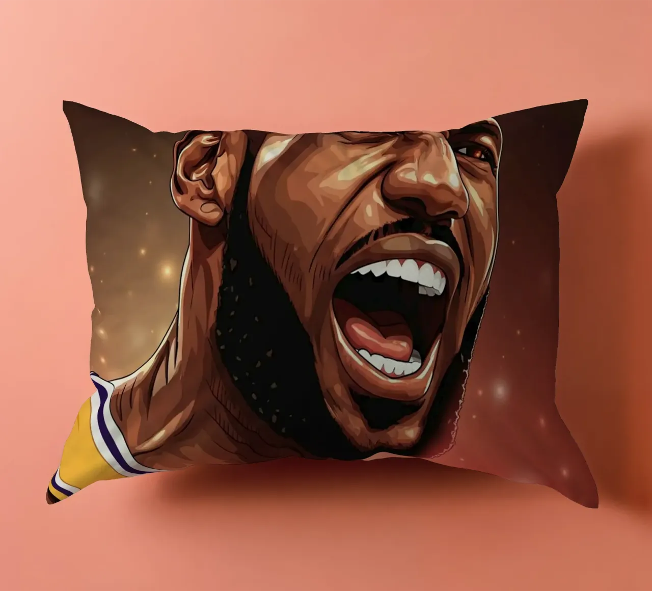 Lebron James portrait (1) cuscino da Lembayung art
