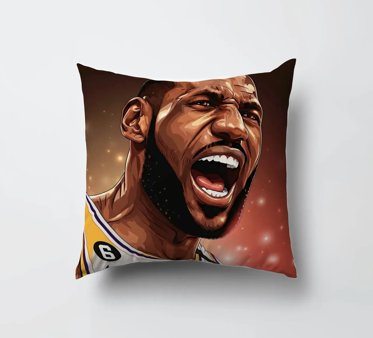 Lebron James portrait (1) cuscino da Lembayung art