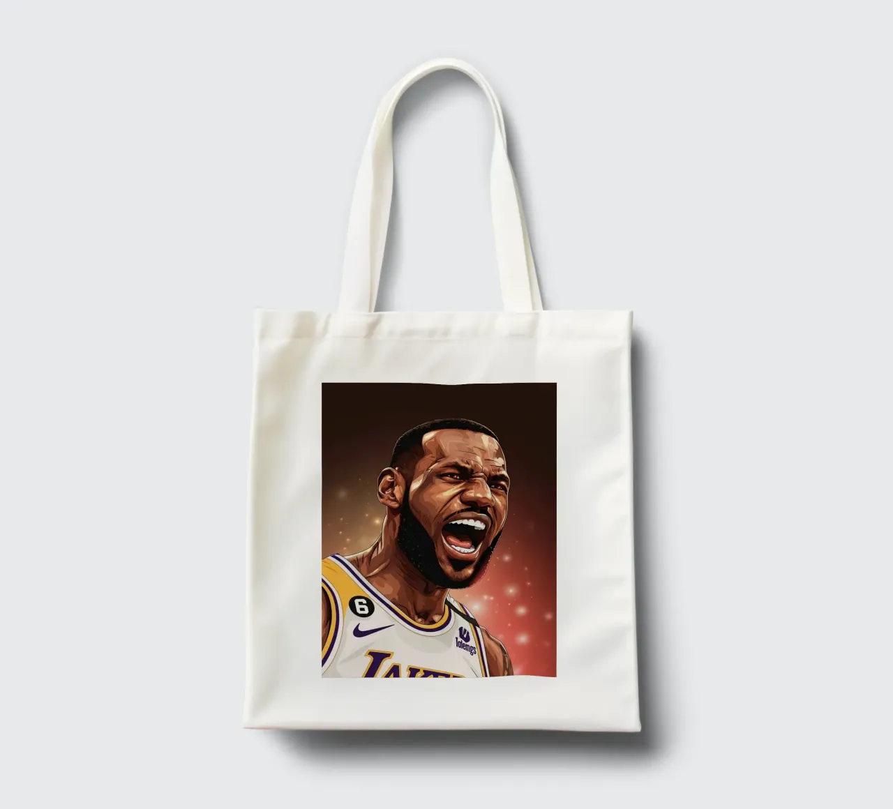 Lebron James portrait (1) tote bag by Lembayung art