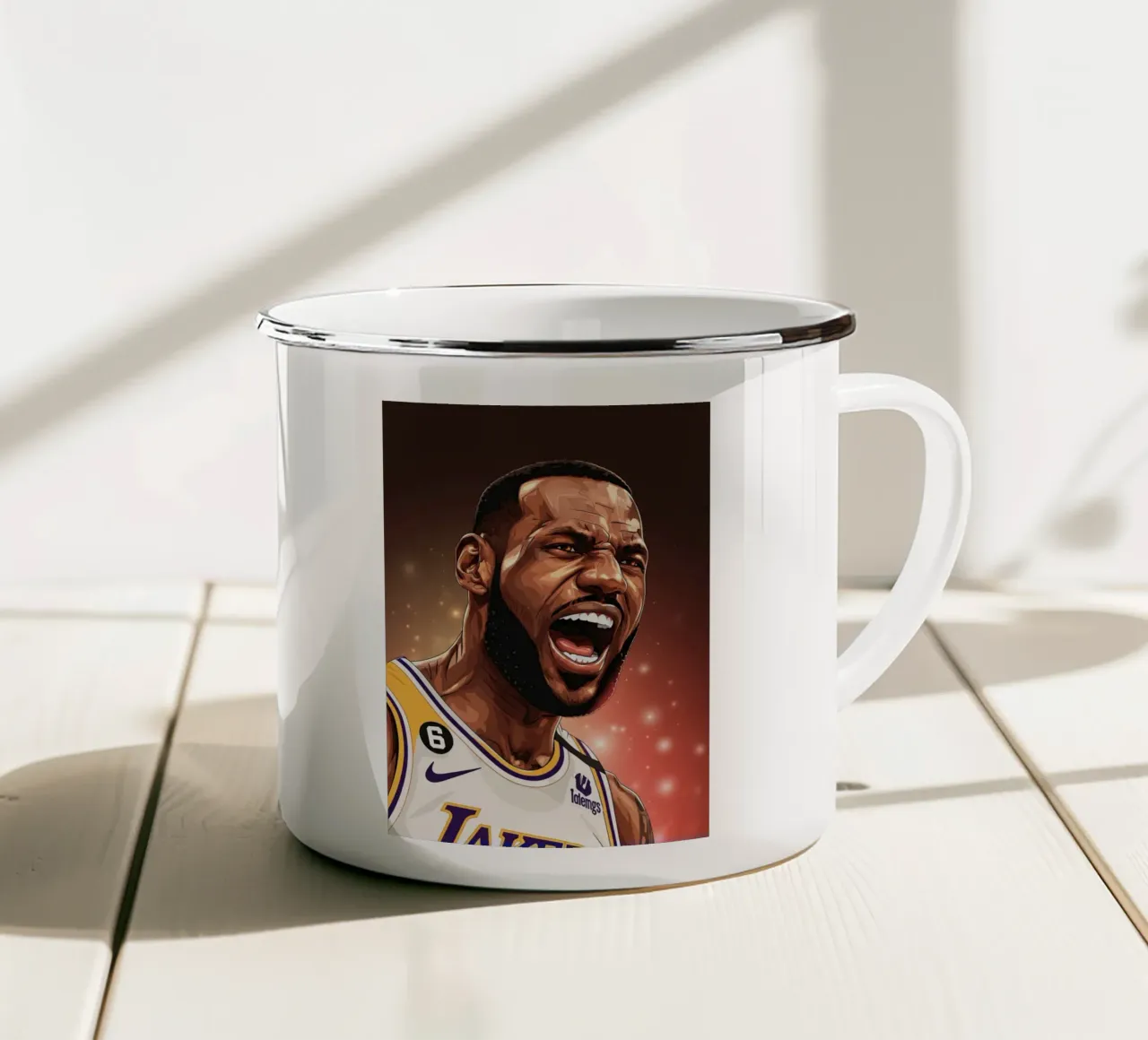 Lebron James portrait (1) tazza in smalto da Lembayung art