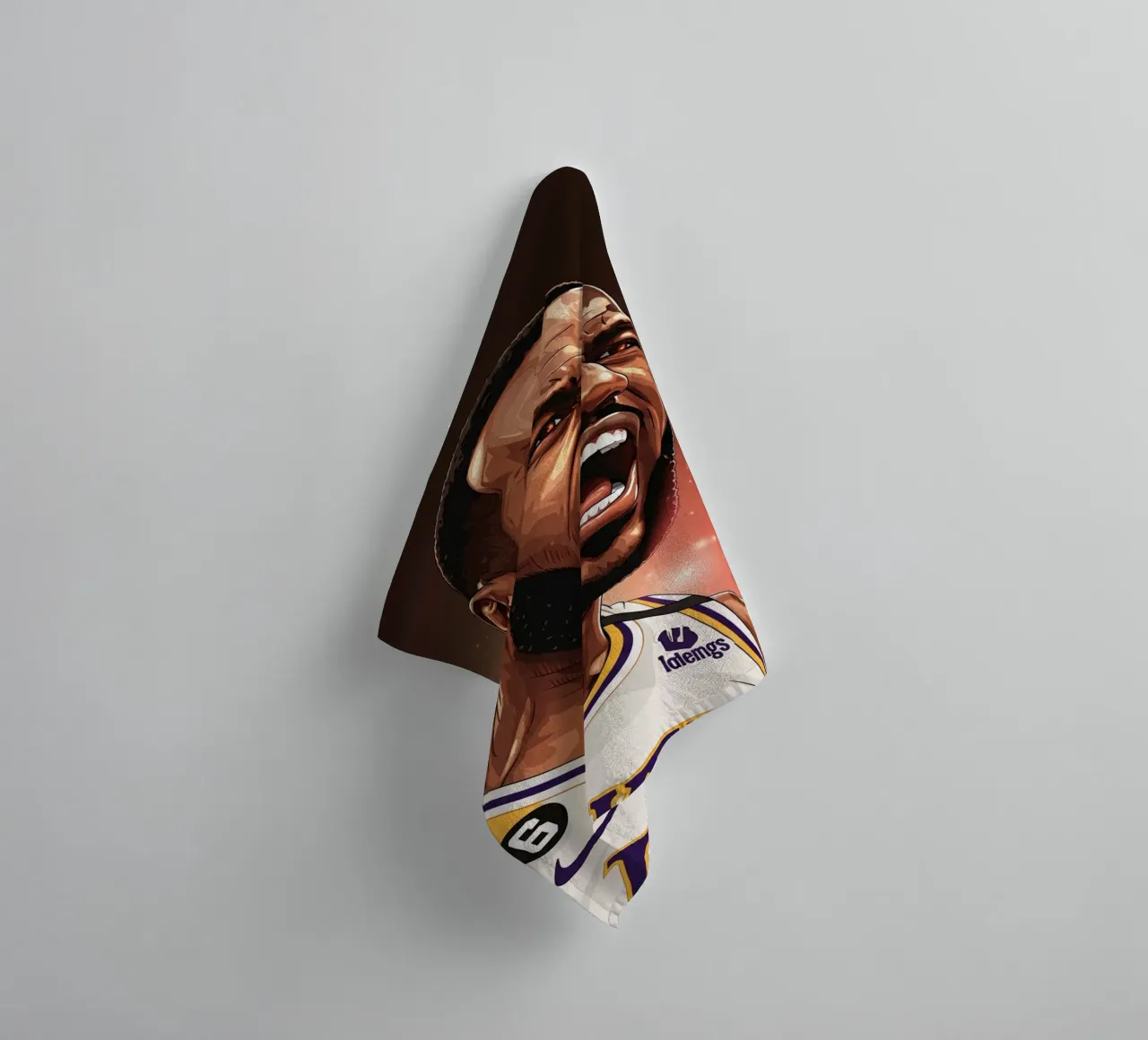 Lebron James portrait (1) asciugamano da bagno da Lembayung art