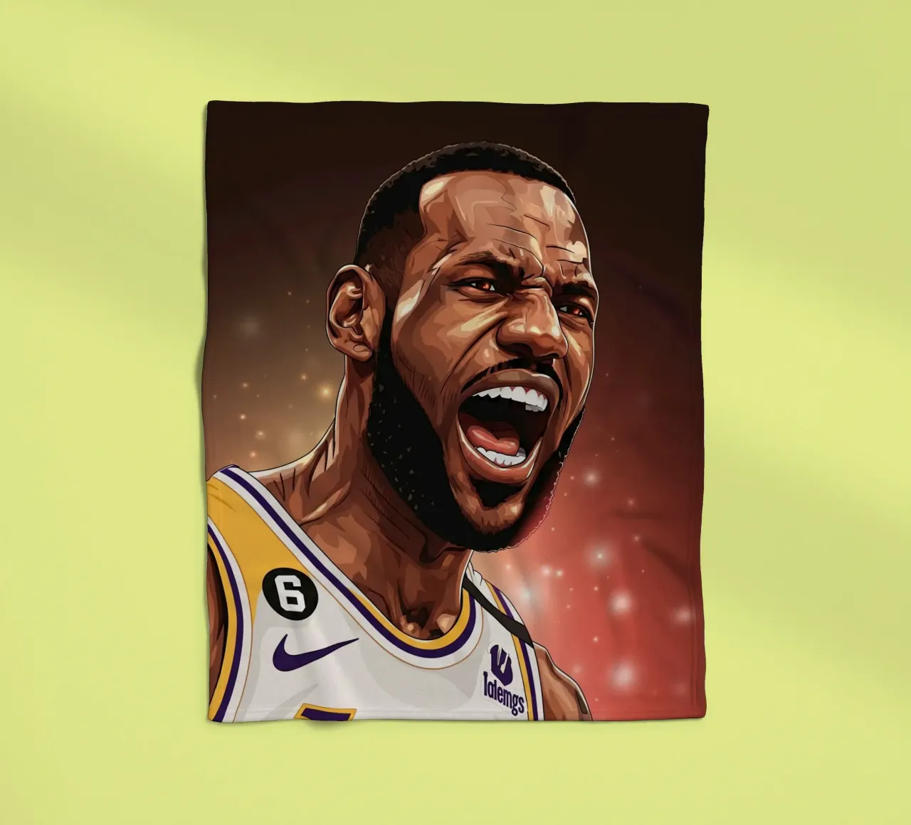 Lebron James portrait (1) coperta in pile da Lembayung art