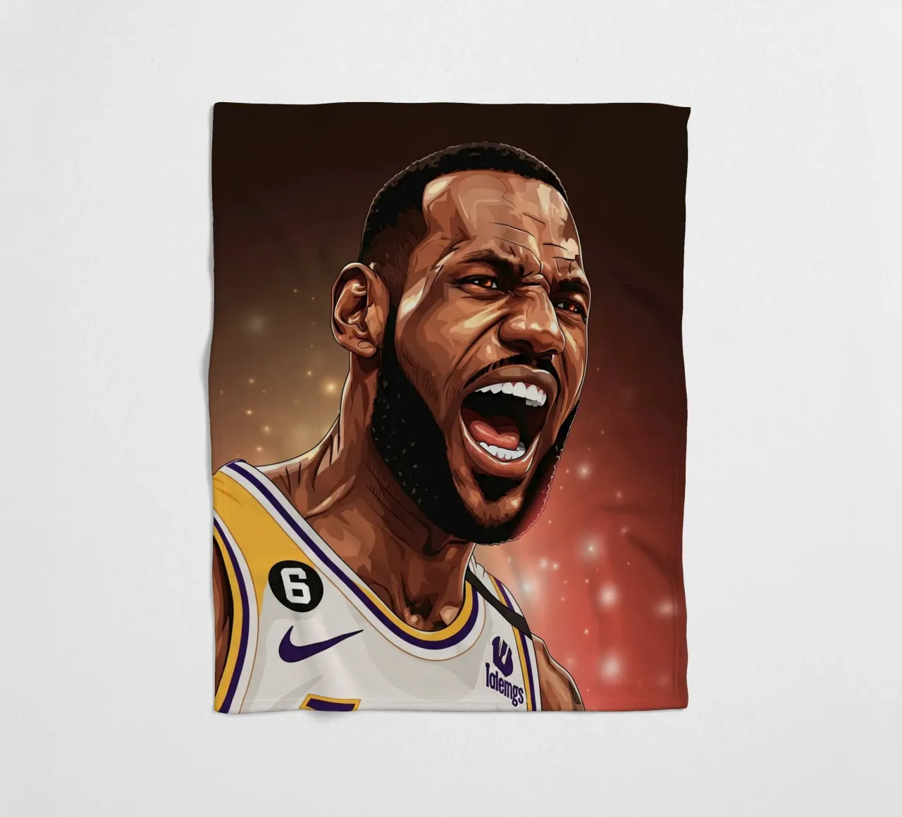 Lebron James portrait (1) coperta in pile da Lembayung art