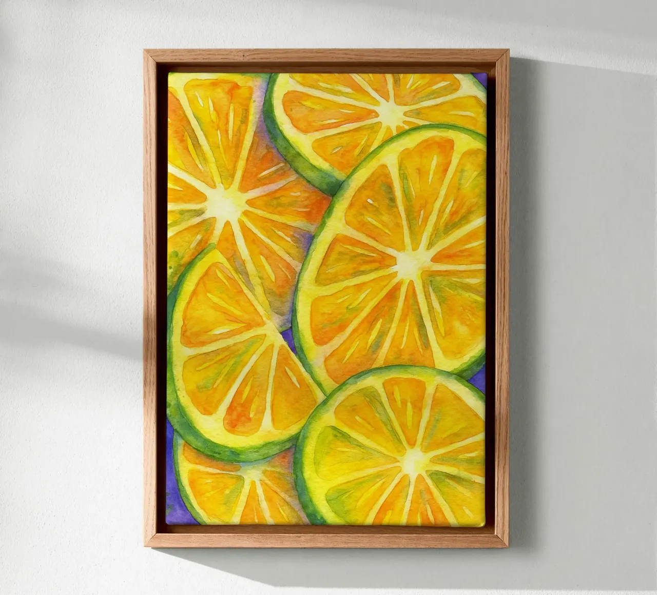 Limes abstract drawing ilustration canvas with Floater frame by Permatax