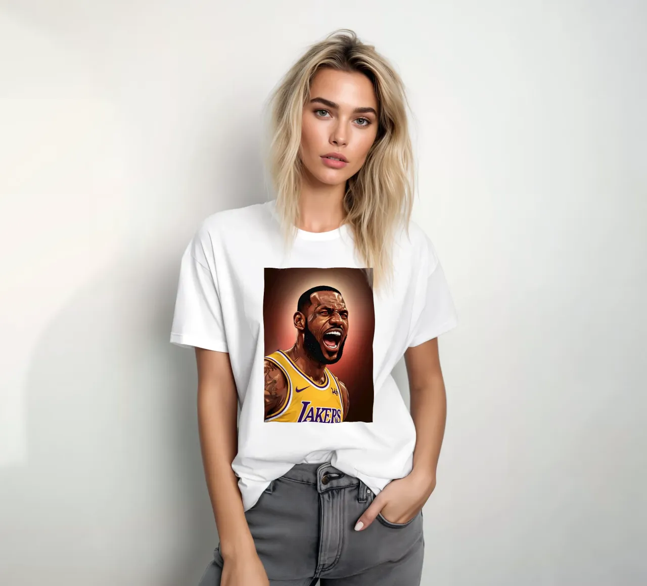 Lebron James portrait (2) t-shirt da Lembayung art