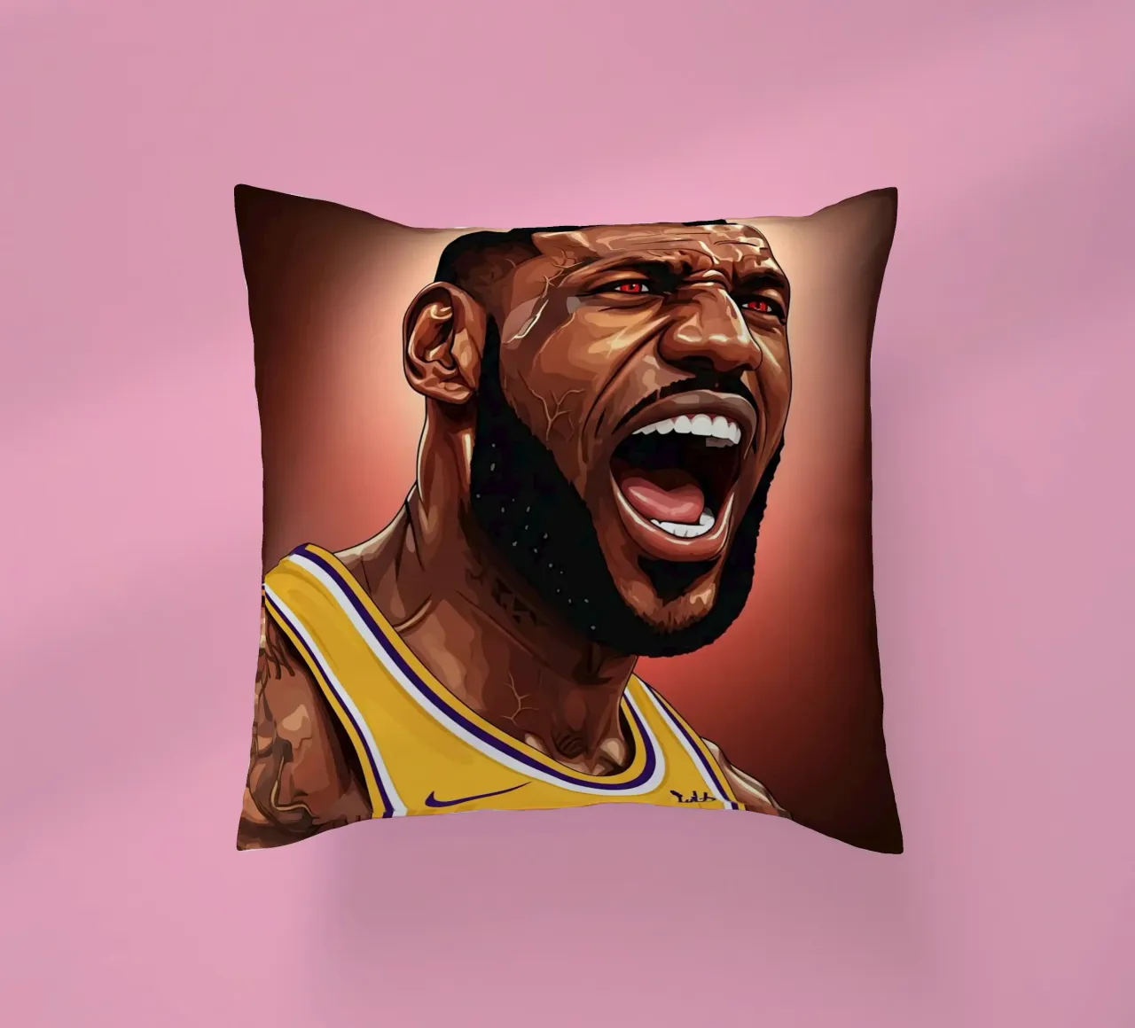 Lebron James portrait (2) cuscino da Lembayung art