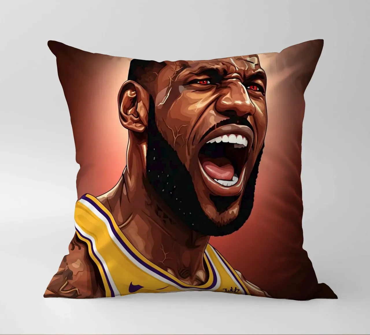 Lebron James portrait (2) cuscino da Lembayung art