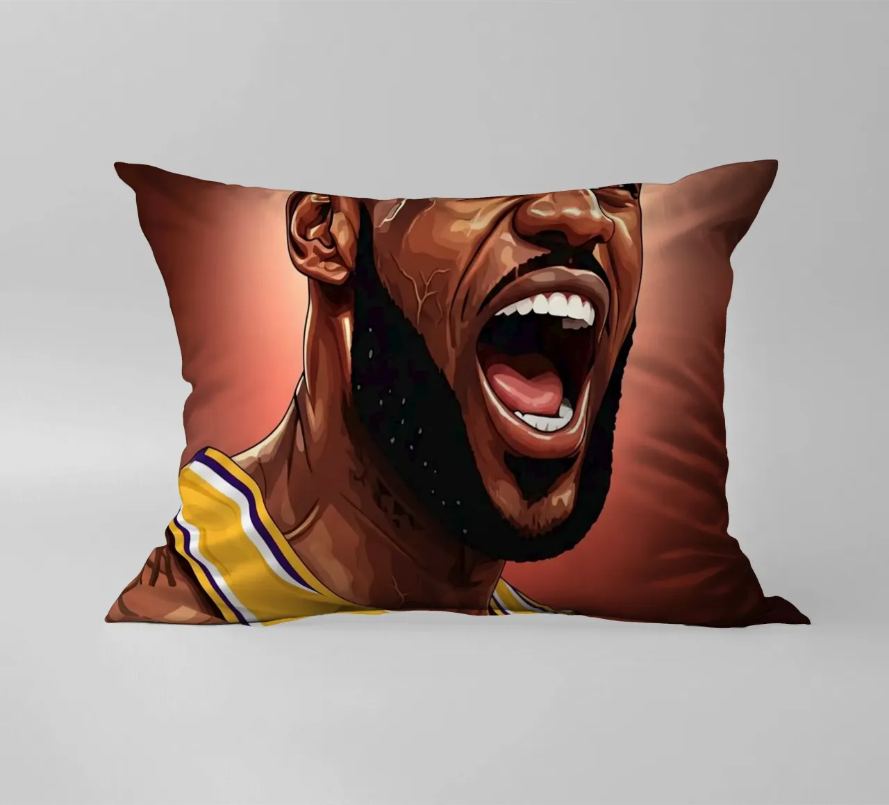 Lebron James portrait (2) cuscino da Lembayung art