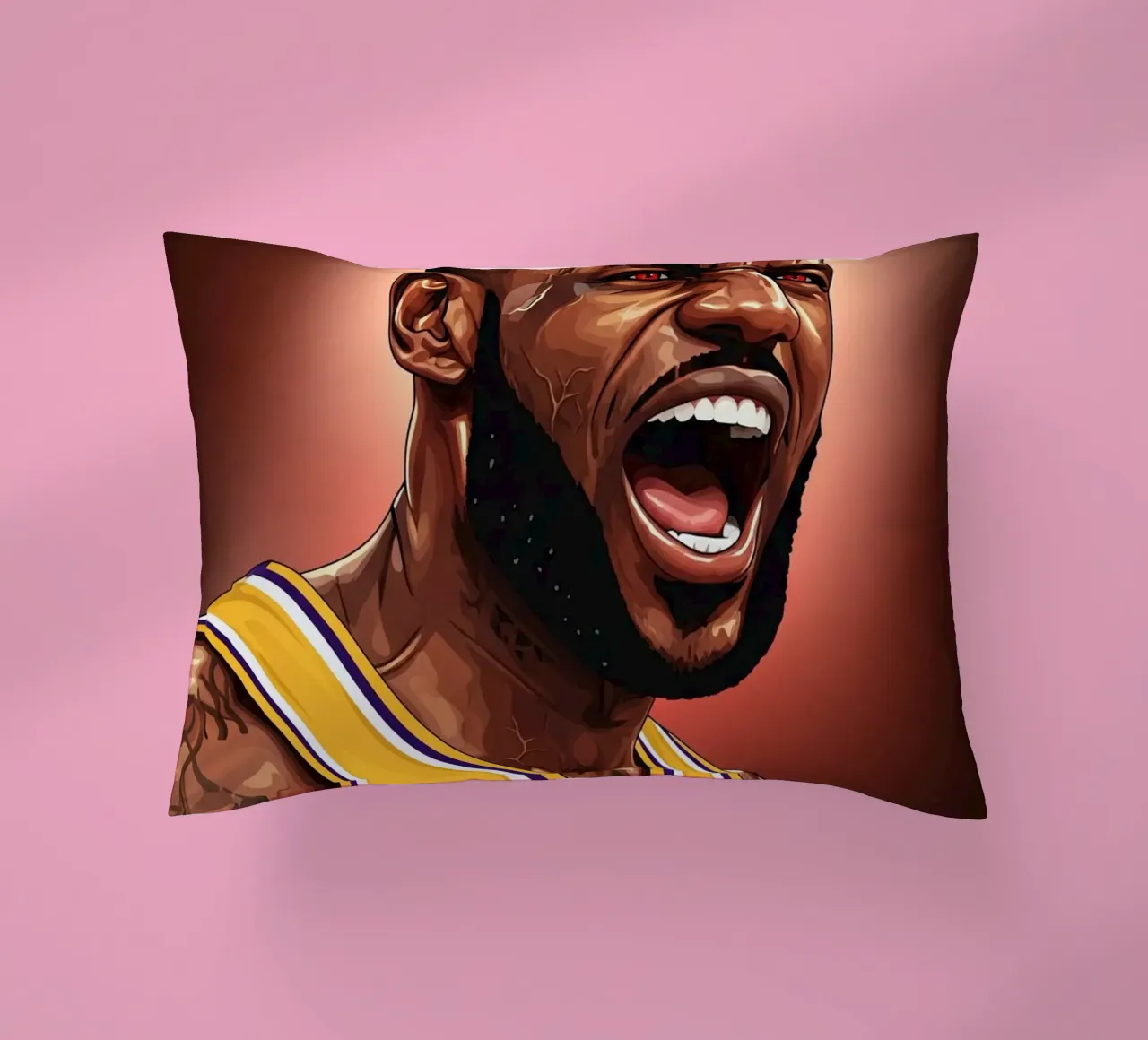 Lebron James portrait (2) cuscino da Lembayung art