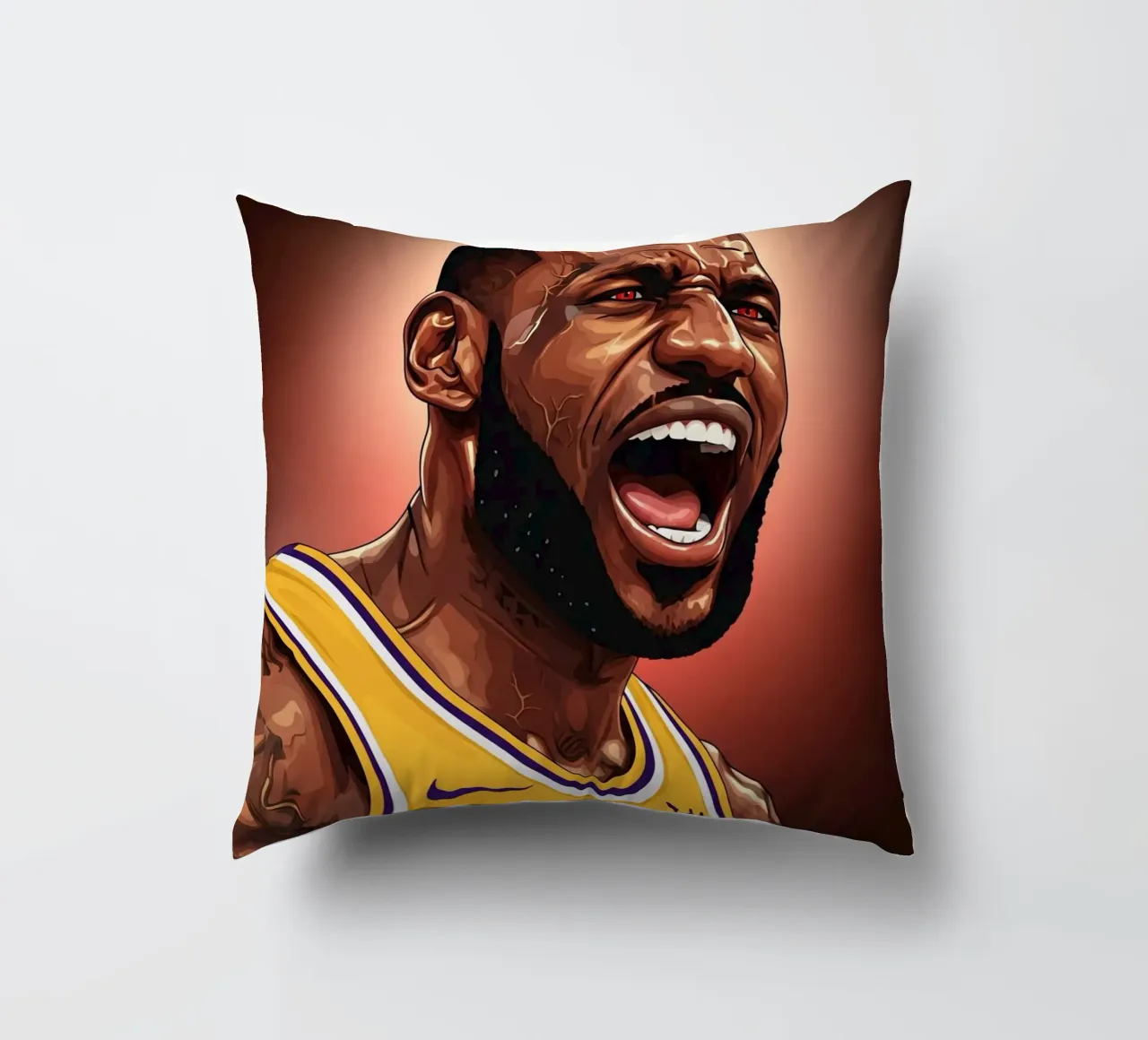 Lebron James portrait (2) cuscino da Lembayung art