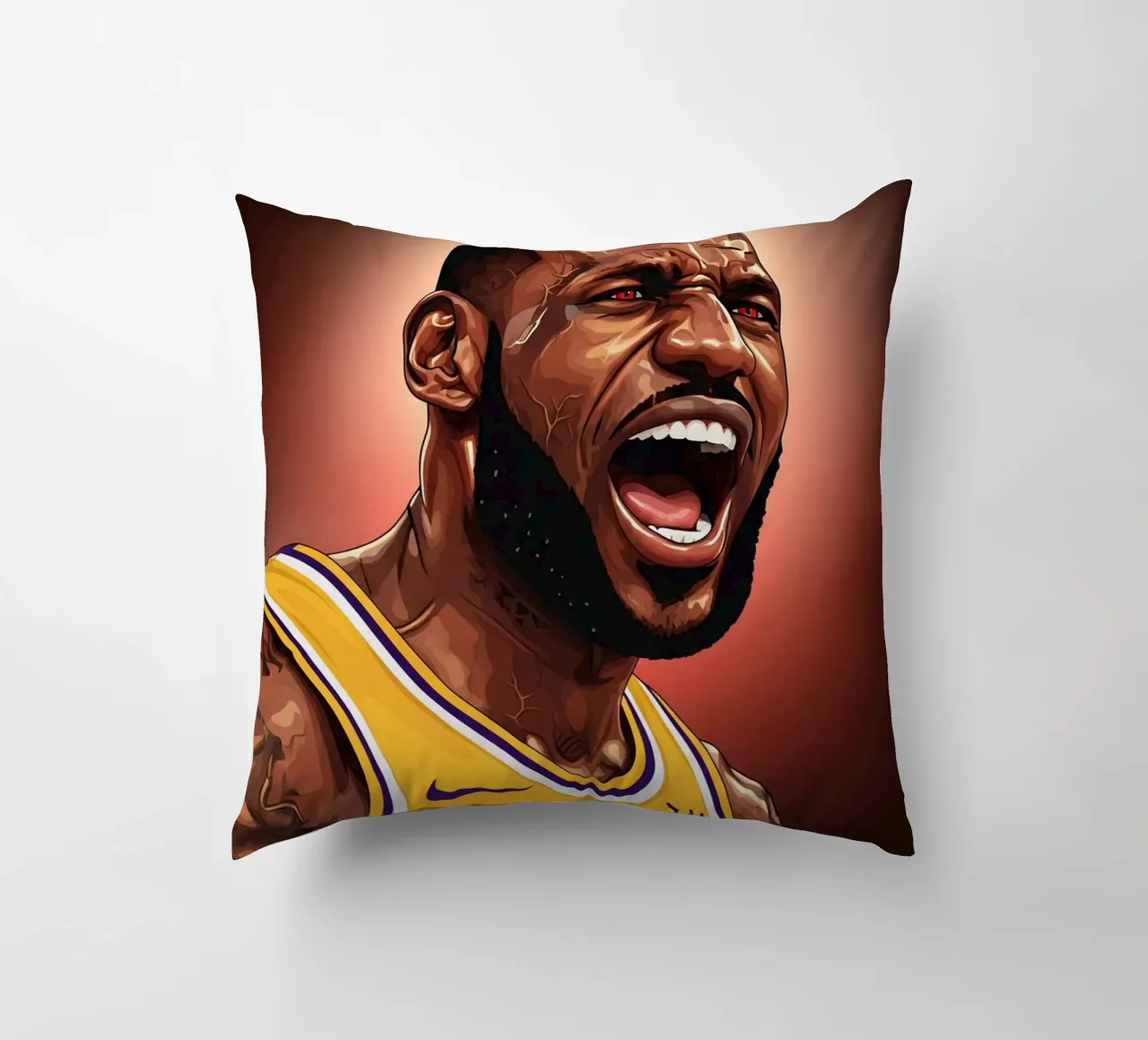 Lebron James portrait (2) cuscino da Lembayung art