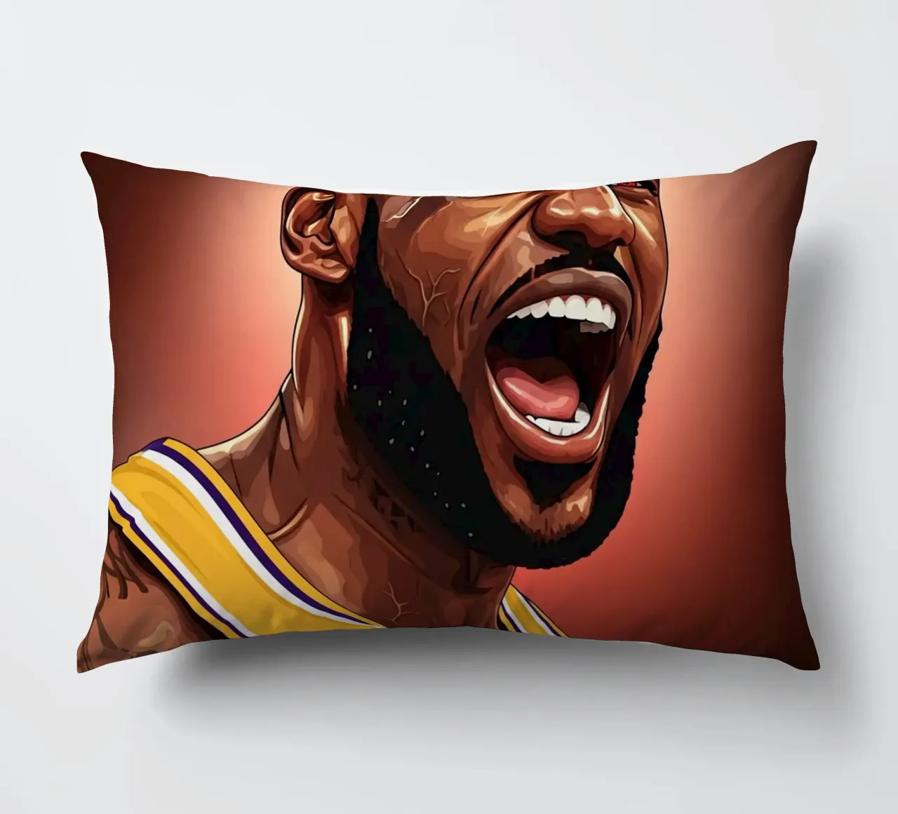 Lebron James portrait (2) cuscino da Lembayung art