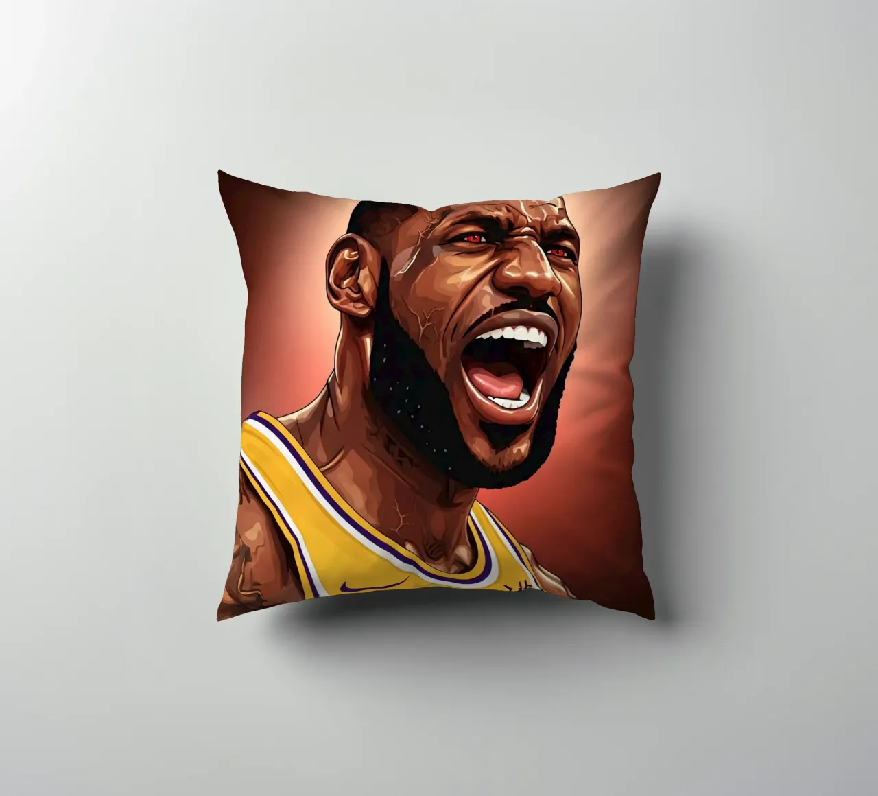 Lebron James portrait (2) cuscino da Lembayung art