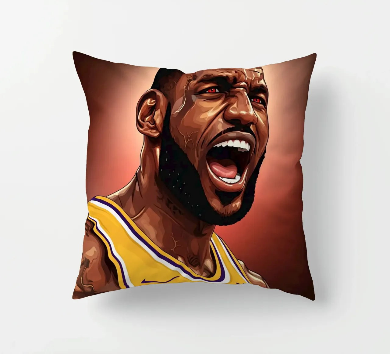 Lebron James portrait (2) cuscino da Lembayung art