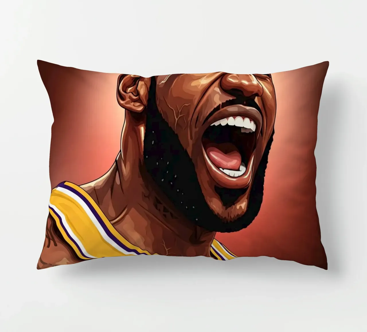 Lebron James portrait (2) cuscino da Lembayung art