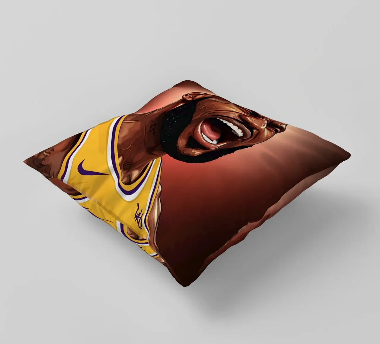 Lebron James portrait (2) cuscino da Lembayung art