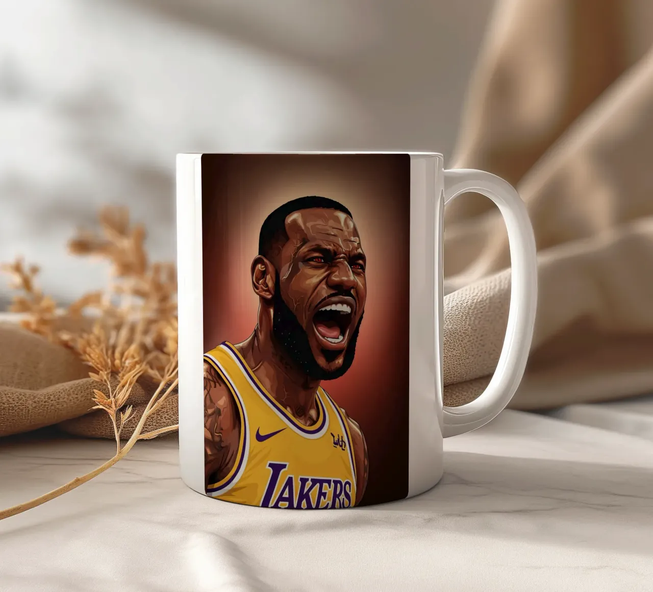 Lebron James portrait (2) tazza in ceramica da Lembayung art