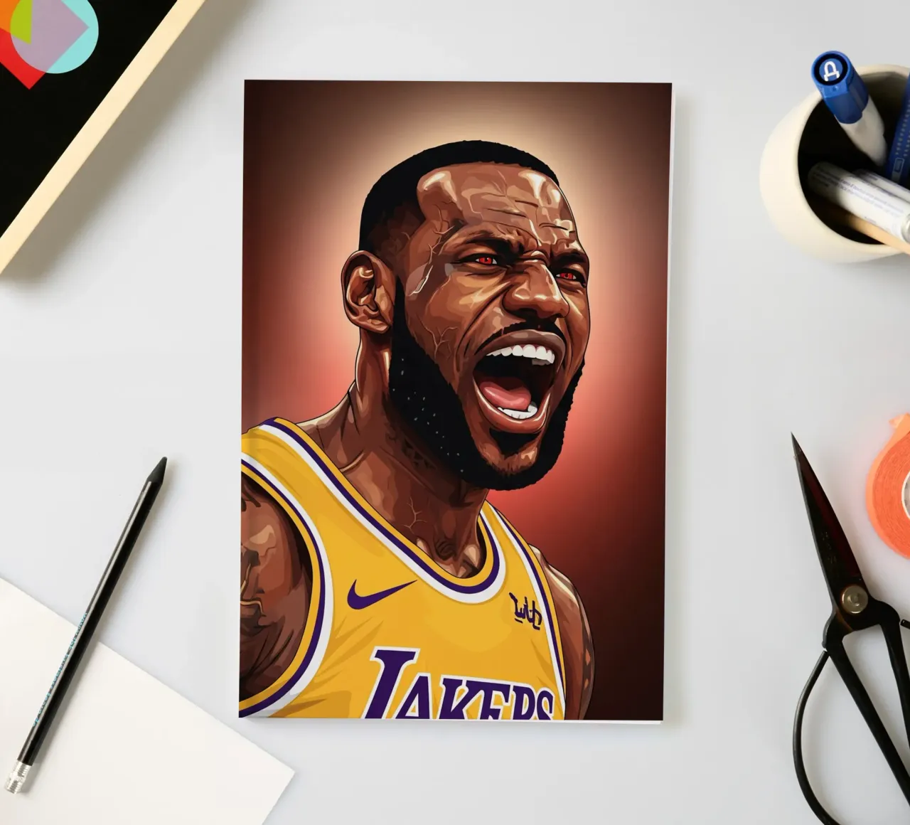 Lebron James portrait (2) notebook by Lembayung art