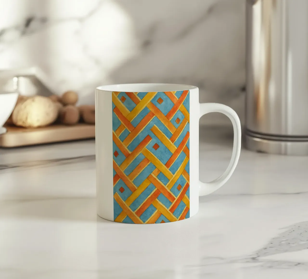 linea di illustrazione astratta tazza in ceramica da Permatax