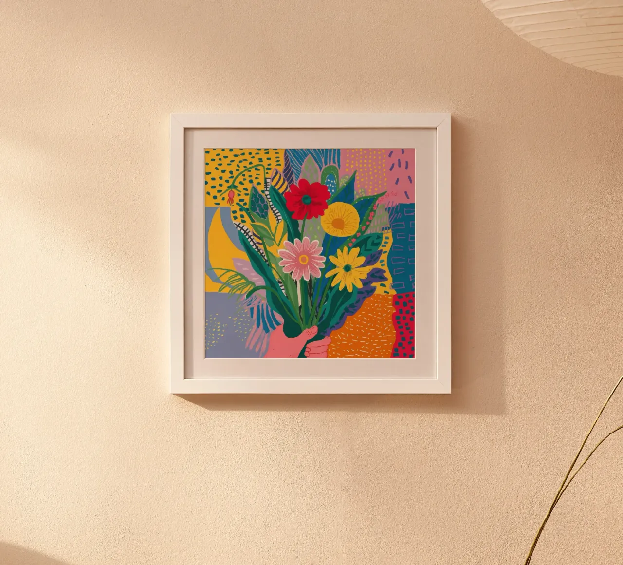 Bloemenweefsel Abstract poster van Solar Paint