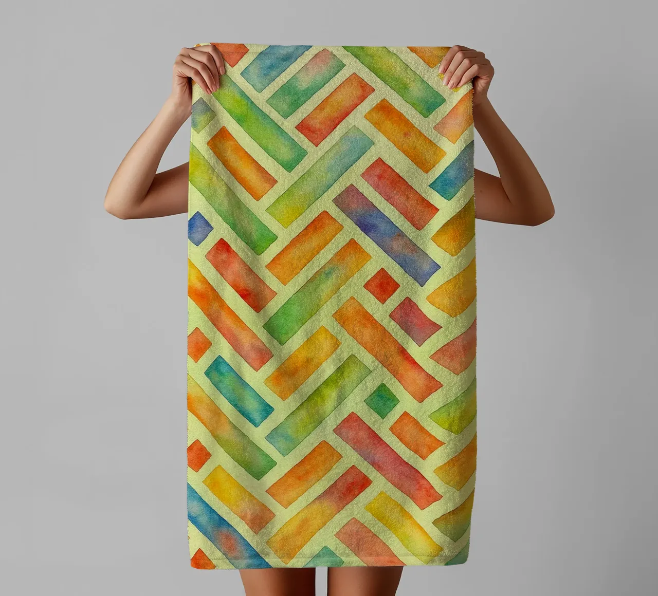 line box drawing ilustration towel by Permatax