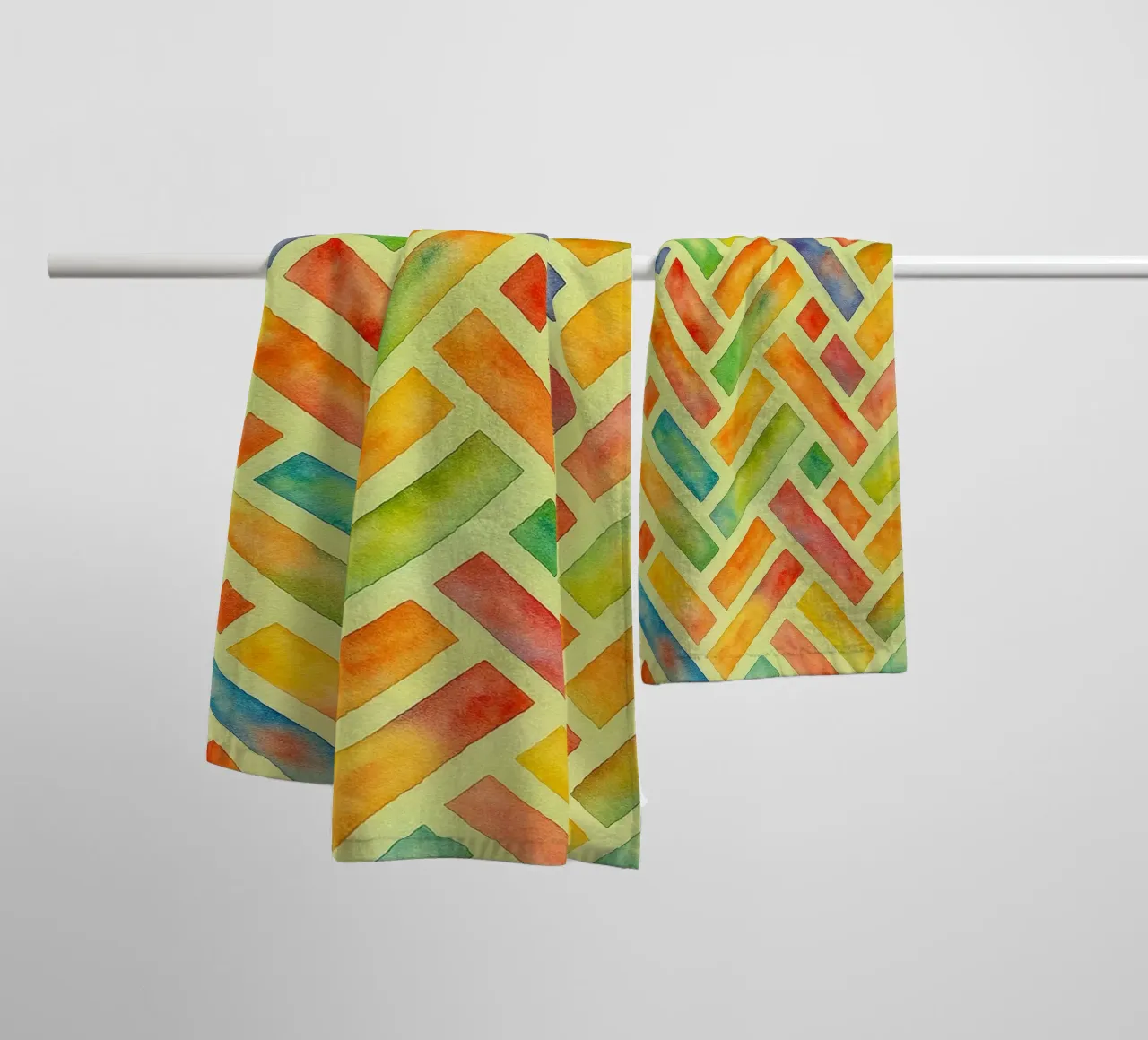 line box drawing ilustration towel by Permatax