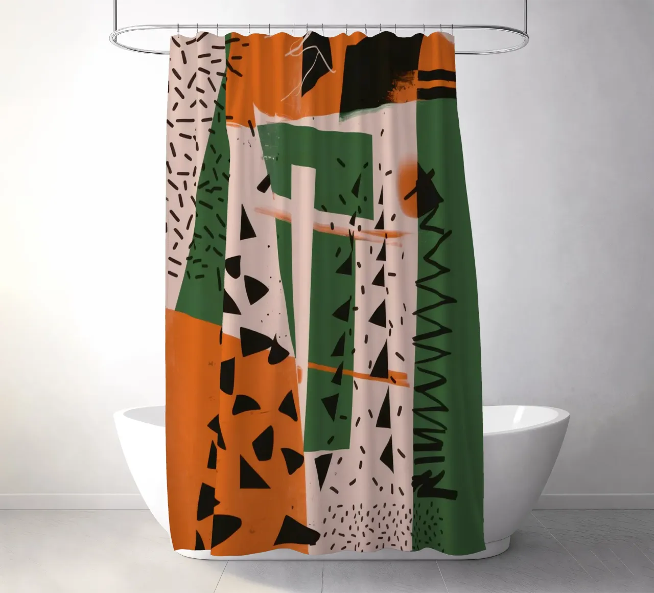 Eclectic Pattern Clash shower curtain by Bring Haven