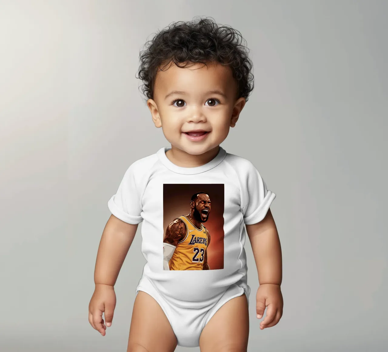 Lebron James portrait (3) body neonato maniche corte da Lembayung art