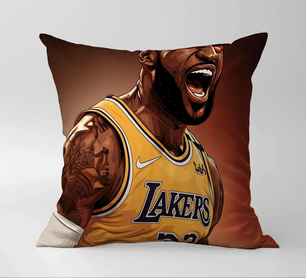 Lebron James portrait (3) cuscino da Lembayung art