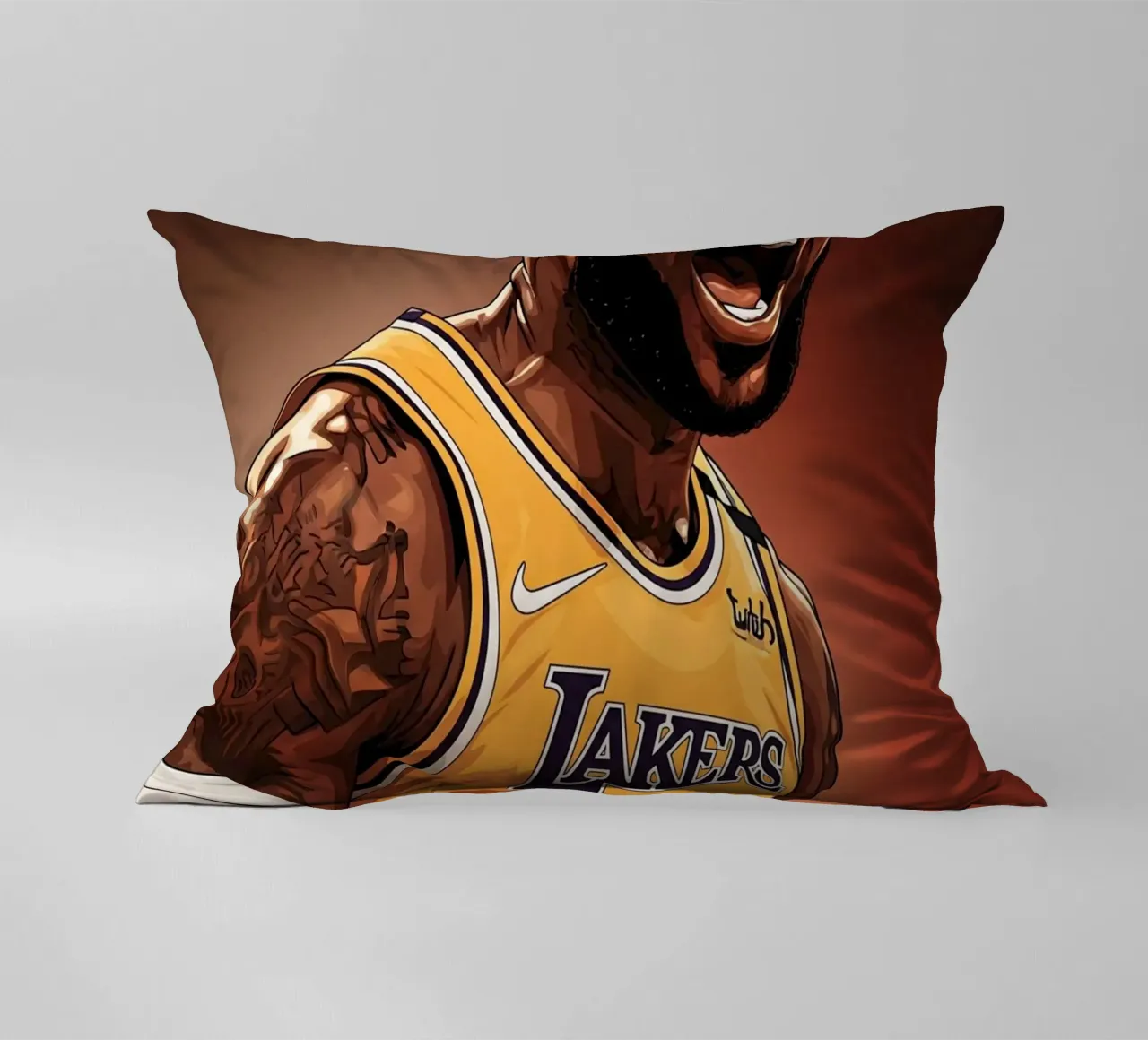 Lebron James portrait (3) cuscino da Lembayung art