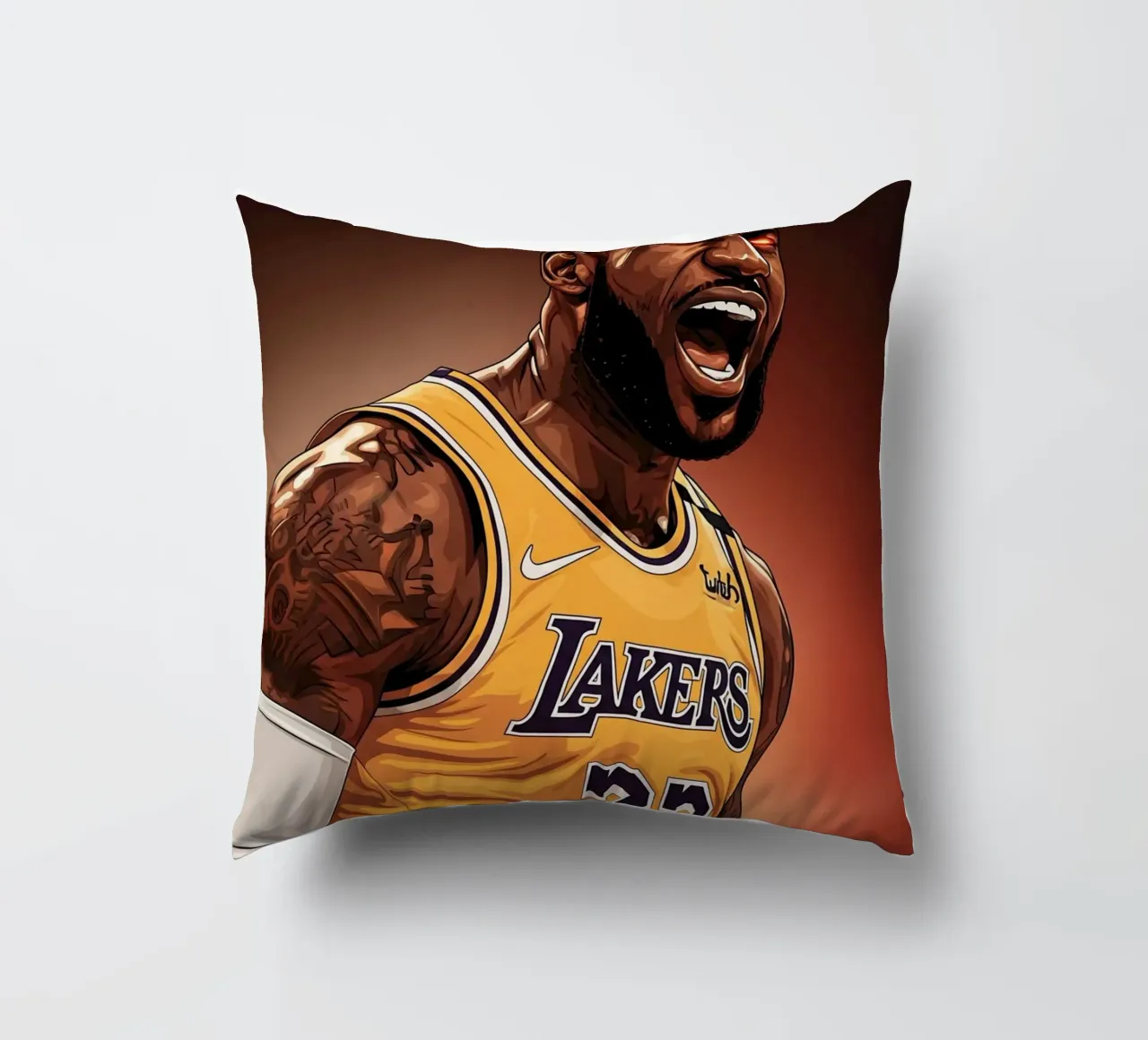 Lebron James portrait (3) cuscino da Lembayung art