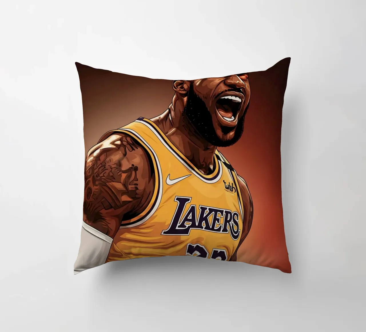 Lebron James portrait (3) cuscino da Lembayung art