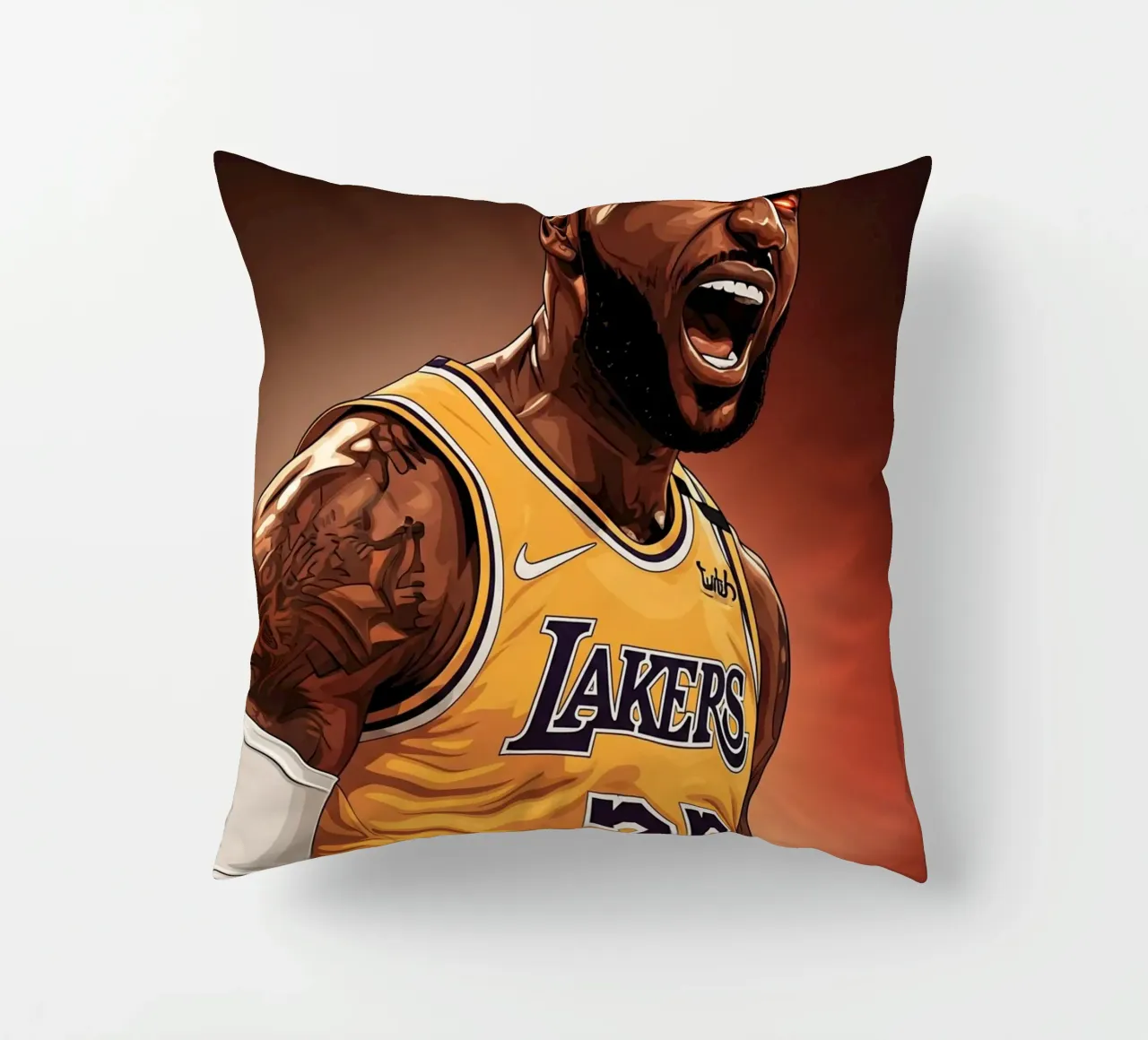 Lebron James portrait (3) cuscino da Lembayung art