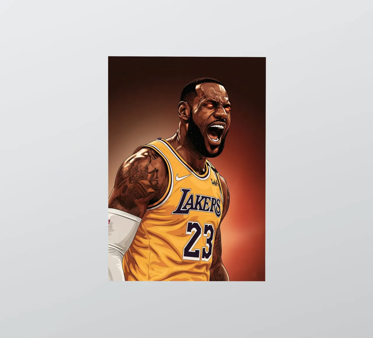 Lebron James portrait (3) sticker by Lembayung art
