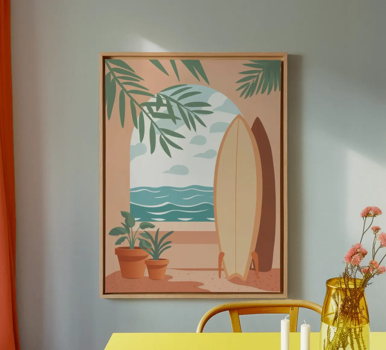 Serene rust op Surfside canvas met Baklijst van Prism Ritual